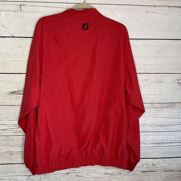 FOOTJOY Size‎ Large 1/2 Zip Red Performance Pullover Jacket Golf Windshrt Lined - Picture 7 of 10